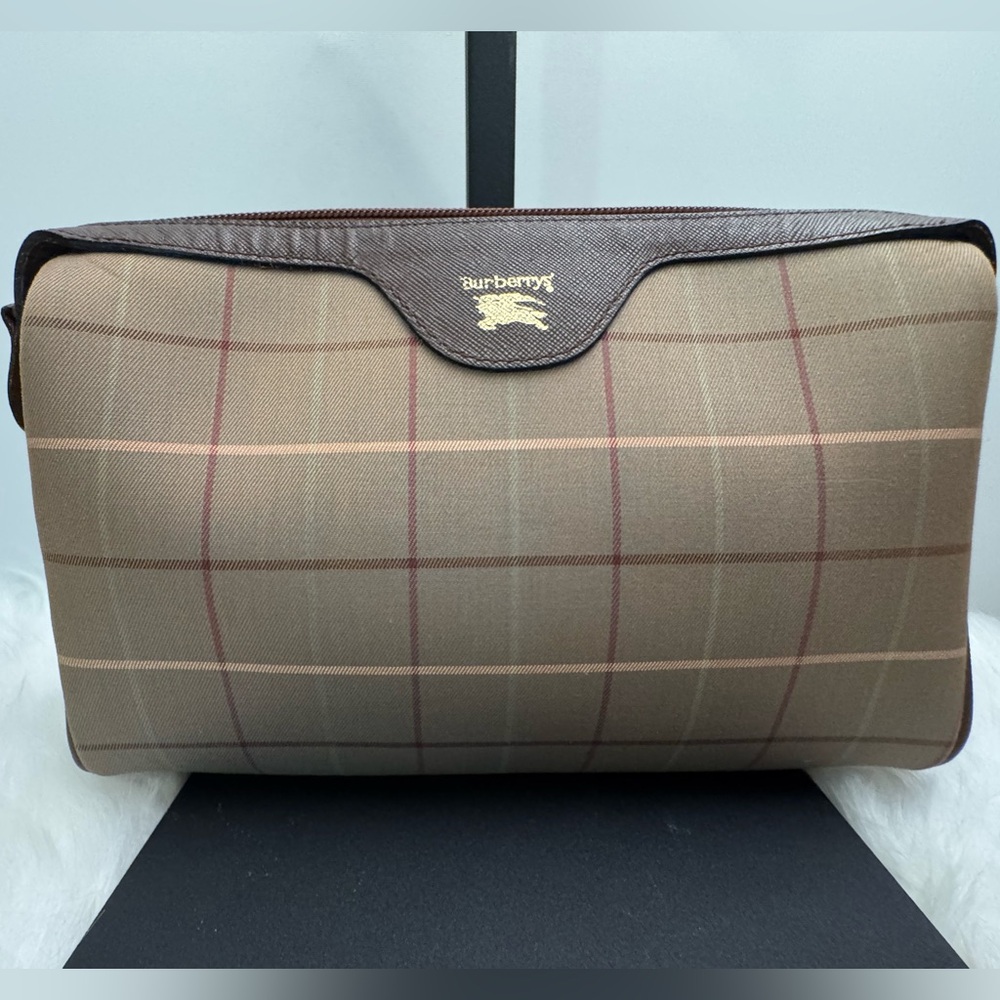 Burberrys Nova Check Canvas Clutch